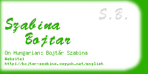 szabina bojtar business card