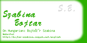 szabina bojtar business card